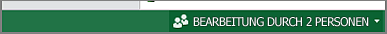 Screenshot einer Beschriftung, die angibt, dass das aktuelle Dokument von zwei Personen bearbeitet wird.