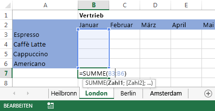 Die Formel befindet sich auch auf dem Arbeitsblatt 