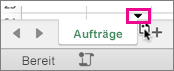 Wenn Sie ein Blatt ziehen, zeigt ein kleiner schwarzer Pfeil an, wohin das Blatt verschoben wird.