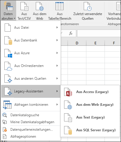 Menüoptionen 