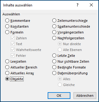 Wechseln zum > speziellen Dialogfeld