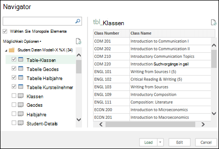 Abrufen & Transformationsnavigator (Power Query)