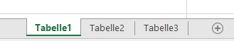 Excel-Arbeitsblattregister am unteren Rand des Excel-Fensters