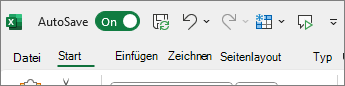 Symbolleiste für den Schnellzugriff über dem Menüband
