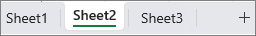 Abbildung der Excel-Arbeitsblattregister