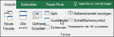 Blenden Sie eine Arbeitsmappe unter Fenster > anzeigen > ausblenden/einblenden aus.