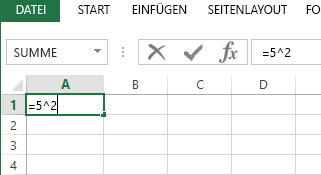 Screenshot, der zeigt, dass sich die Formel in der Zelle befindet.