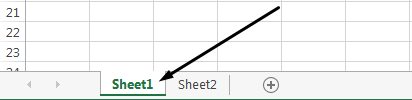 Die Excel-Arbeitsblattregister befinden sich am unteren Rand des Excel-Fensters.