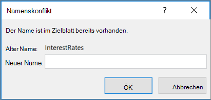 Umbenennen des in Konflikt stehenden Bereichs