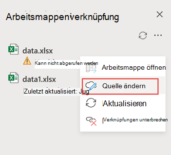 Fehlerhafte Verknüpfung im Web reparieren