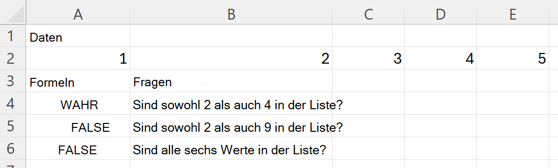 Verwenden von HASALL zum Überprüfen, ob ein Bereich alle Werte einer Menge enthält