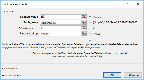 Beispiel für das Dialogfeld 