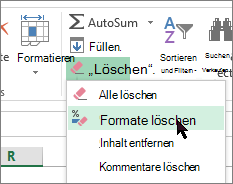 Option 'Formate löschen'