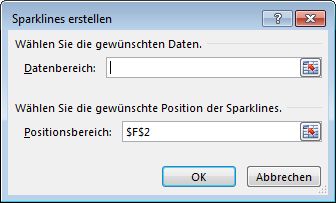 Dialogfeld 'Sparklines erstellen'