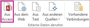 Schaltfläche 'Aus Access' auf der Registerkarte 'Daten'
