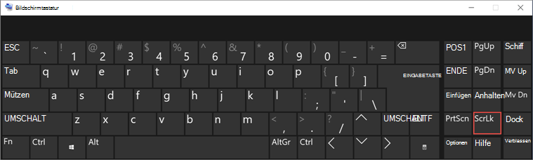 Bildschirmtastatur für Win 10