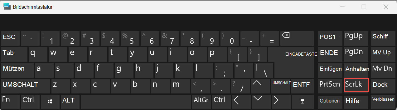 Bildschirmtastatur für Windows 11