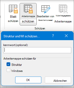 Arbeitsmappe schützen (Dialogfeld)