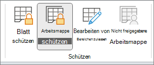 Arbeitsmappe schützen hervorgehoben