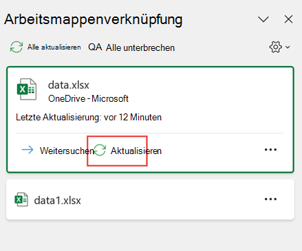 Windows Aktualisieren Sie eine bestimmte Arbeitsmappe