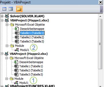 VBA-Projektexplorer