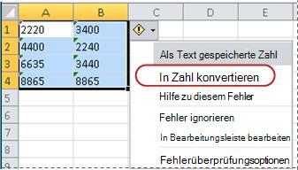 Befehl 'In eine Zahl umwandeln'
