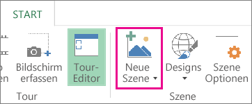 Schaltfläche 'Neue Szene' auf der Registerkarte 'Start'