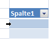 Pfeil zum Markieren einer Tabellenzeile