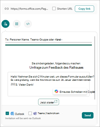 Sie können Ihr Formular über den Bildschirm 
