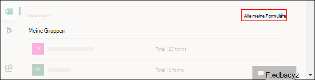 Link zu Alle meine Formulare für Microsoft Formulare auf Office.com