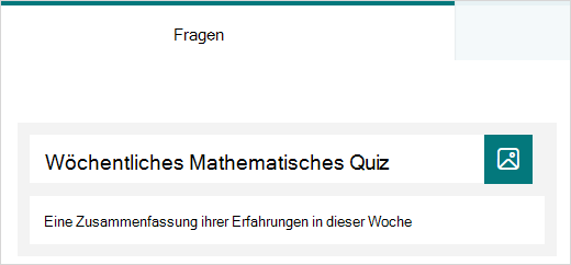Titel- und Beschreibungsbeispiel für ein Quiz in Microsoft Forms