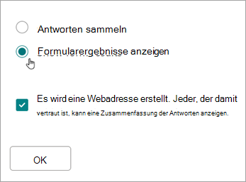 Wählen Sie Formularergebnisse anzeigen aus.