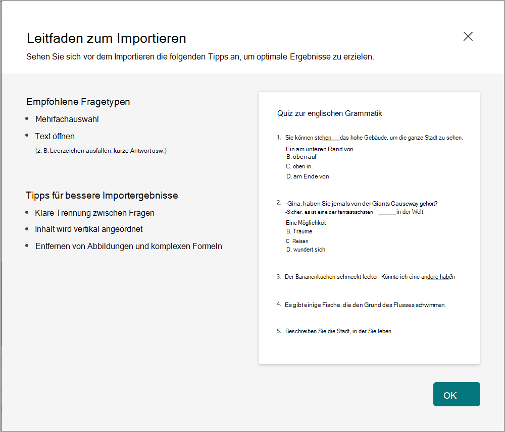 Leitfaden zum Importieren