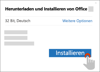 Im Dialogfeld „Office herunterladen“ wird die Schaltfläche „Installieren“ angezeigt.