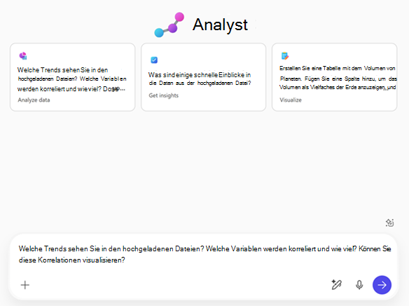 Abbildung der Startseite des Analysten