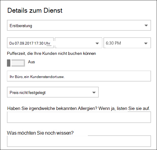 Bildschirmaufnahme: Zeigt das geöffnete Kalenderelement an.