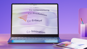 Laptop mit den Wörtern 