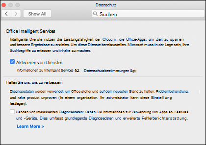 Aktivieren intelligenter Features auf dem Mac