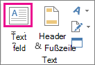 Schaltfläche 'Textfeld' in der Gruppe 'Text'