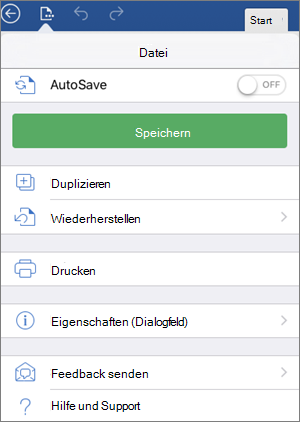 Automatisches Speichern aus