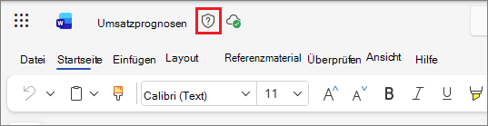 Symbol für Vertraulichkeitsbezeichnung in Office im Web am Beispiel eines Word-Dokuments