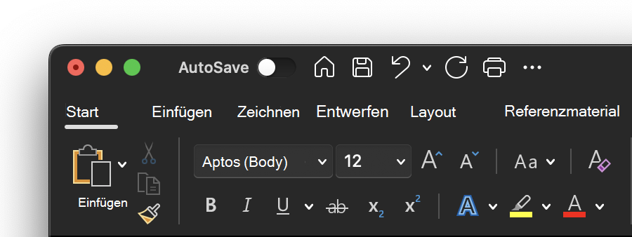 Dunkles Design auf dem Mac