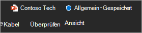 Screenshot der Titelleiste mit der Vertraulichkeitsbezeichnung für Dateien.
