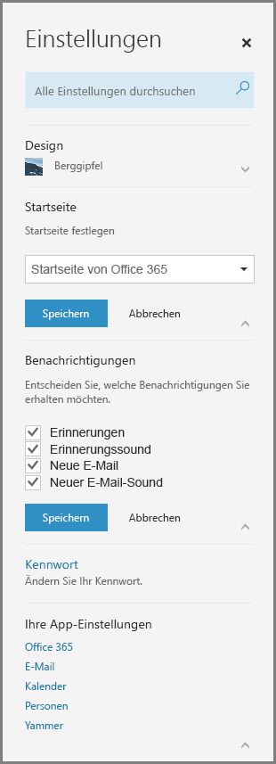 Office 365-Benachrichtigungen