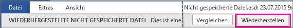 Wiederherstellen von Dokumenten in Office 2016