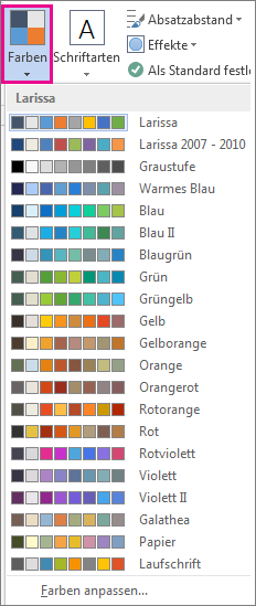 Designfarbenkatalog
