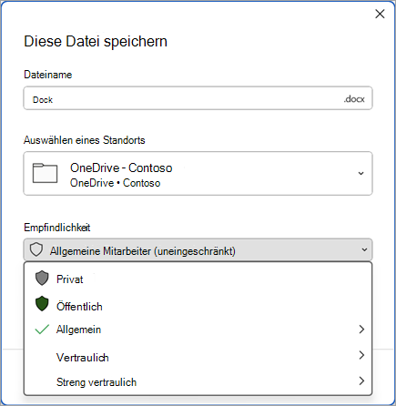 Screenshot des Dialogfelds 