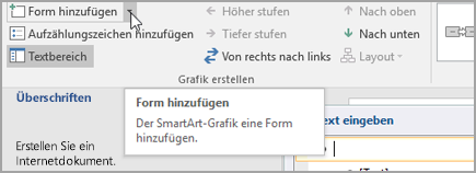 Hinzufügen eines Shapes zur SmartArt-Grafik