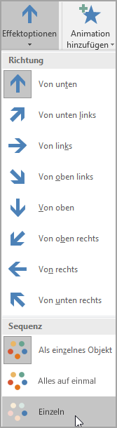 Hinzufügen einer Animation zu einem SmartArt-Objekt