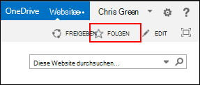 Folgen Sie einer SharePoint Online-Website, und fügen Sie den Link zu Ihrer Seite 